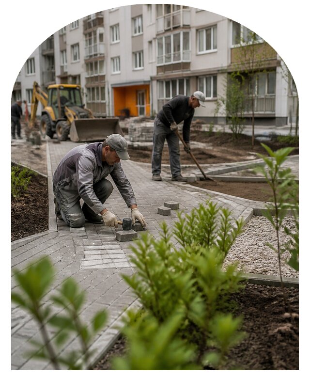 Благоустройство двора многоквартирного дома в Ижевске